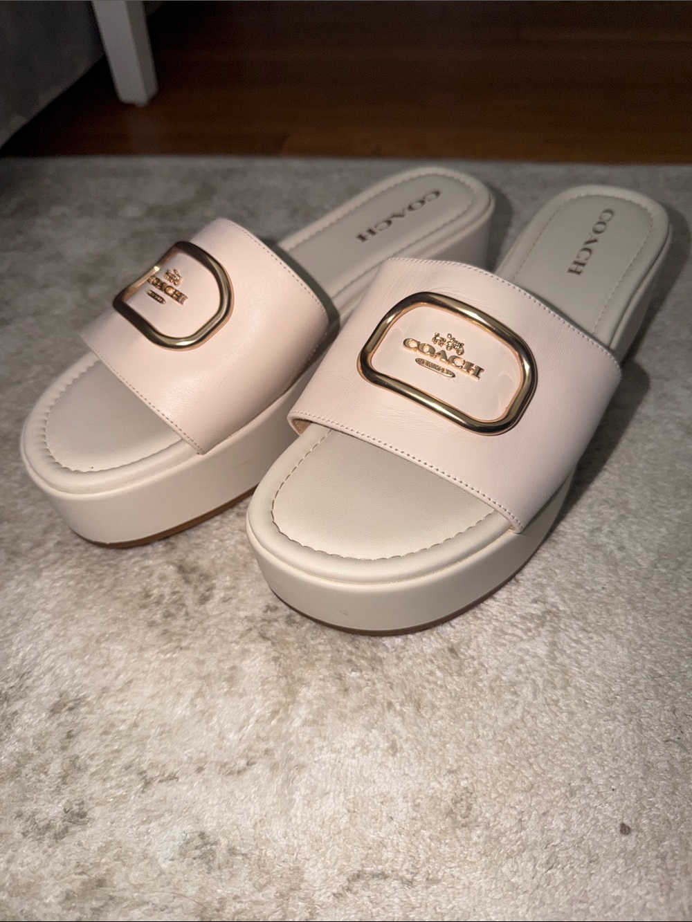 Coach Eloise Leather Platform Sandals 9.5